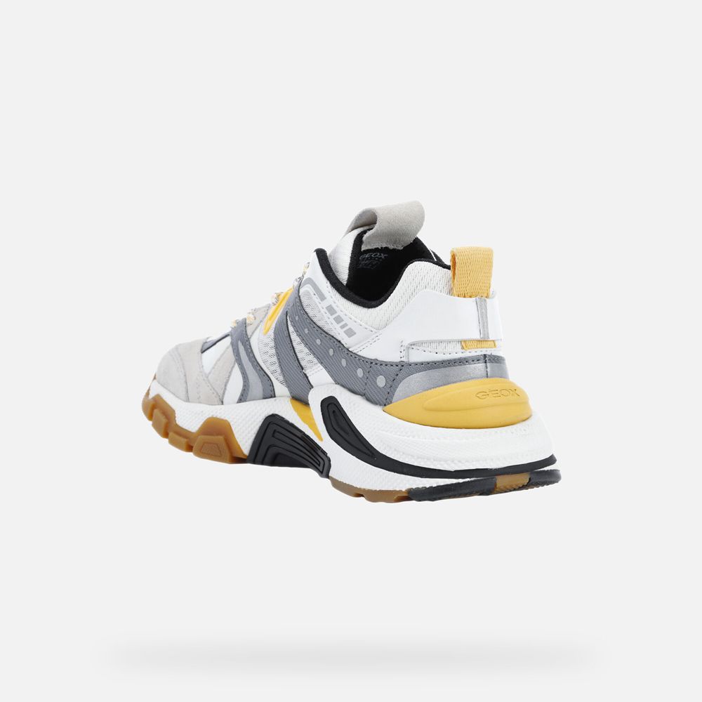 Geox Erkek Spor Ayakkabı Beyaz/Sarı - T01 Phonica - PBF-839547